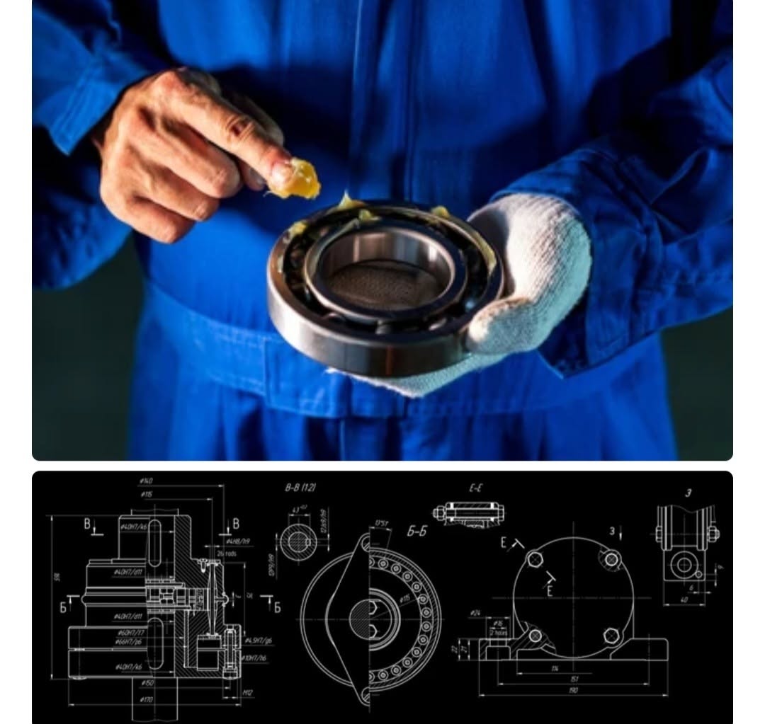 Bearing Greasing Technical Drawing, And